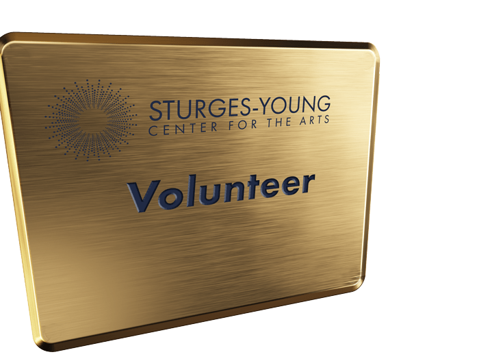 Volunteer Badge Sturges-Young Center for the Arts
